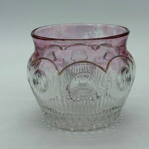 Antique EAPG US Glass Manhattan Maidens Blush Spoon Holder 4"